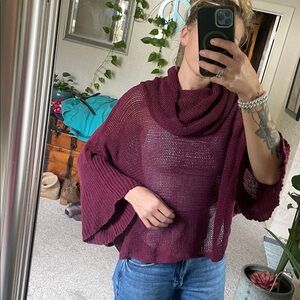 Wooden Ships Burgundy Cowl Neck Sweater